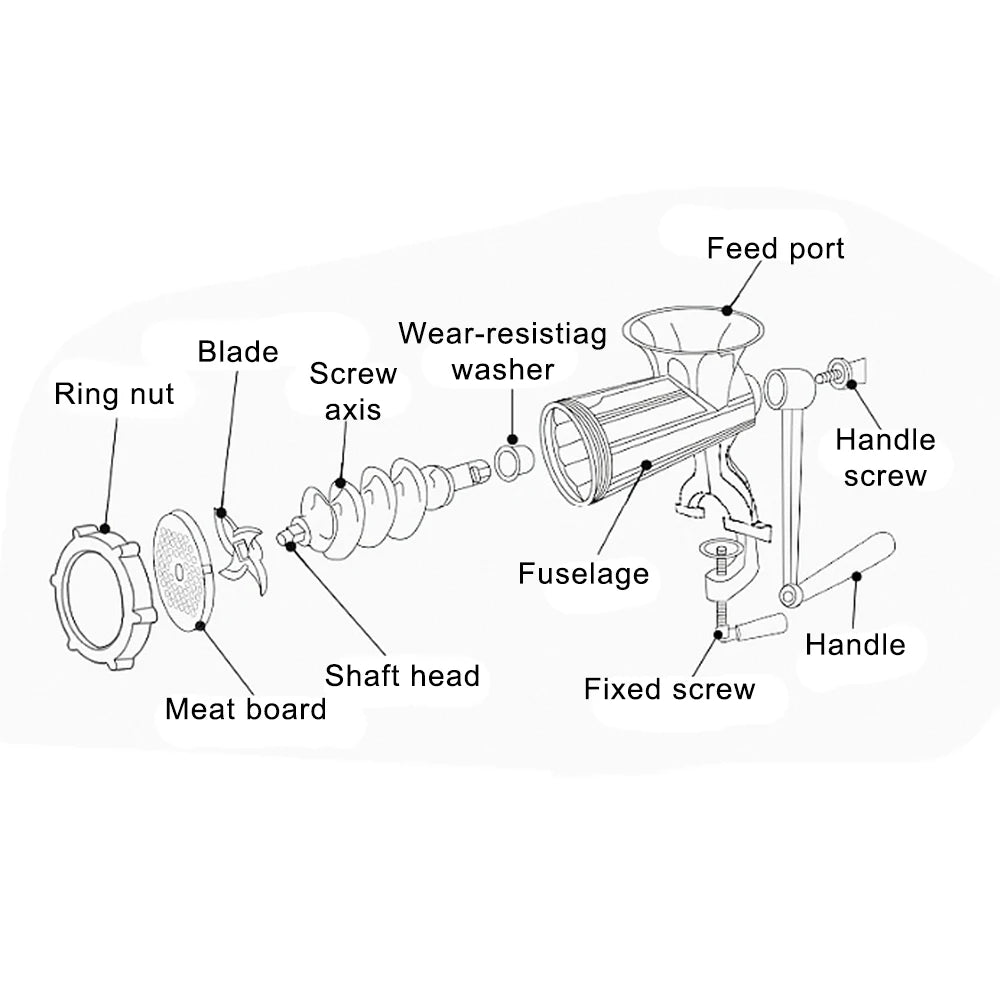 Vegetable Chopper Sausage Stuffer Kitchen Tool Food Processor Household Grinder Manual Meat Grinder Multifunction Handheld
