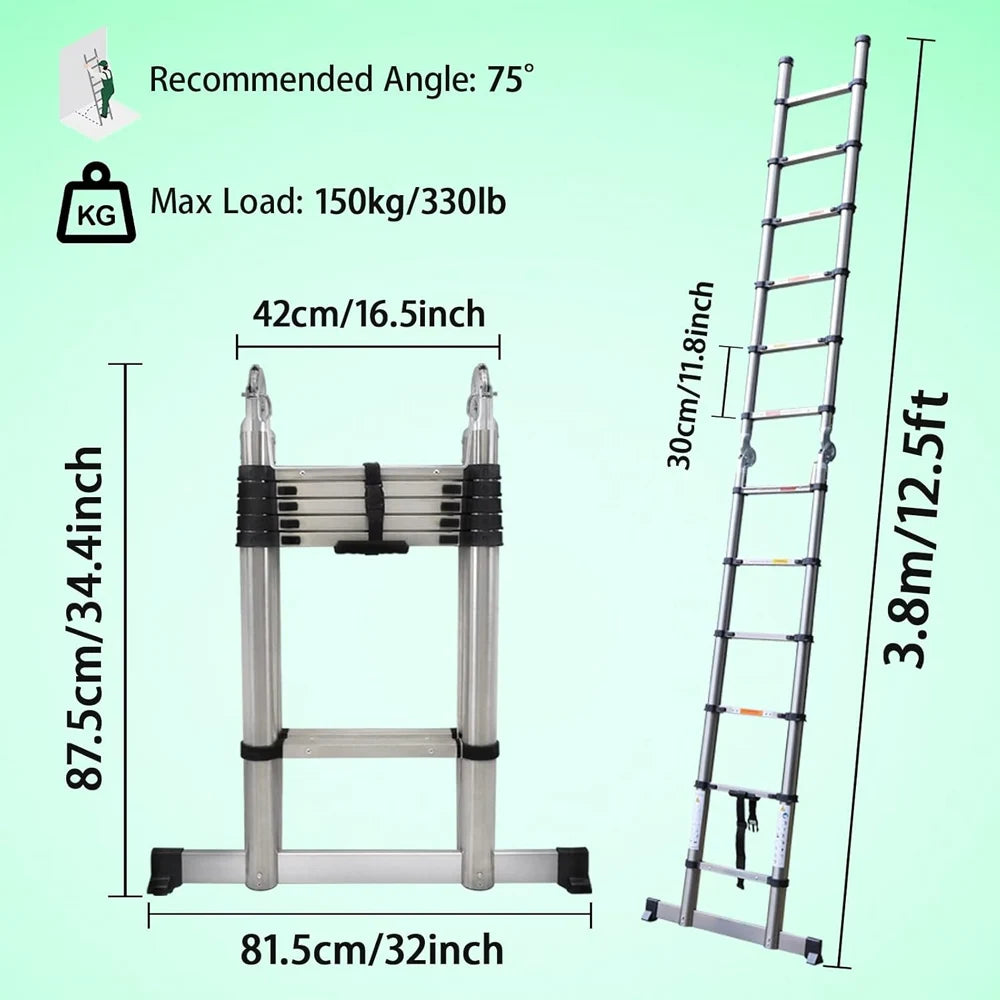 DayPlus Telescopic Ladder Heavy Duty Portable Multi Purpose