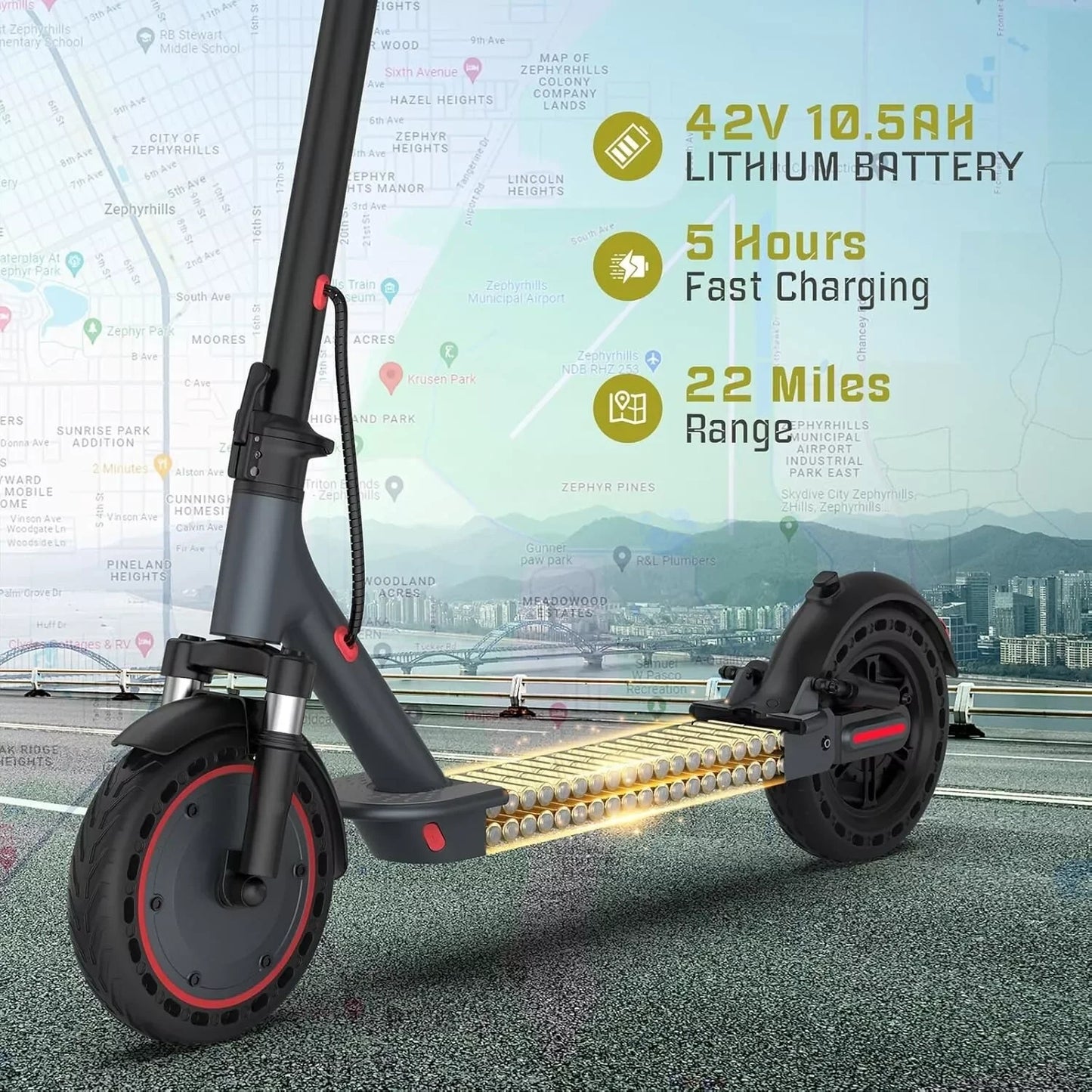AOVOPRO TMAX Electric Scooter 500W 22MPH Foldable Commuter