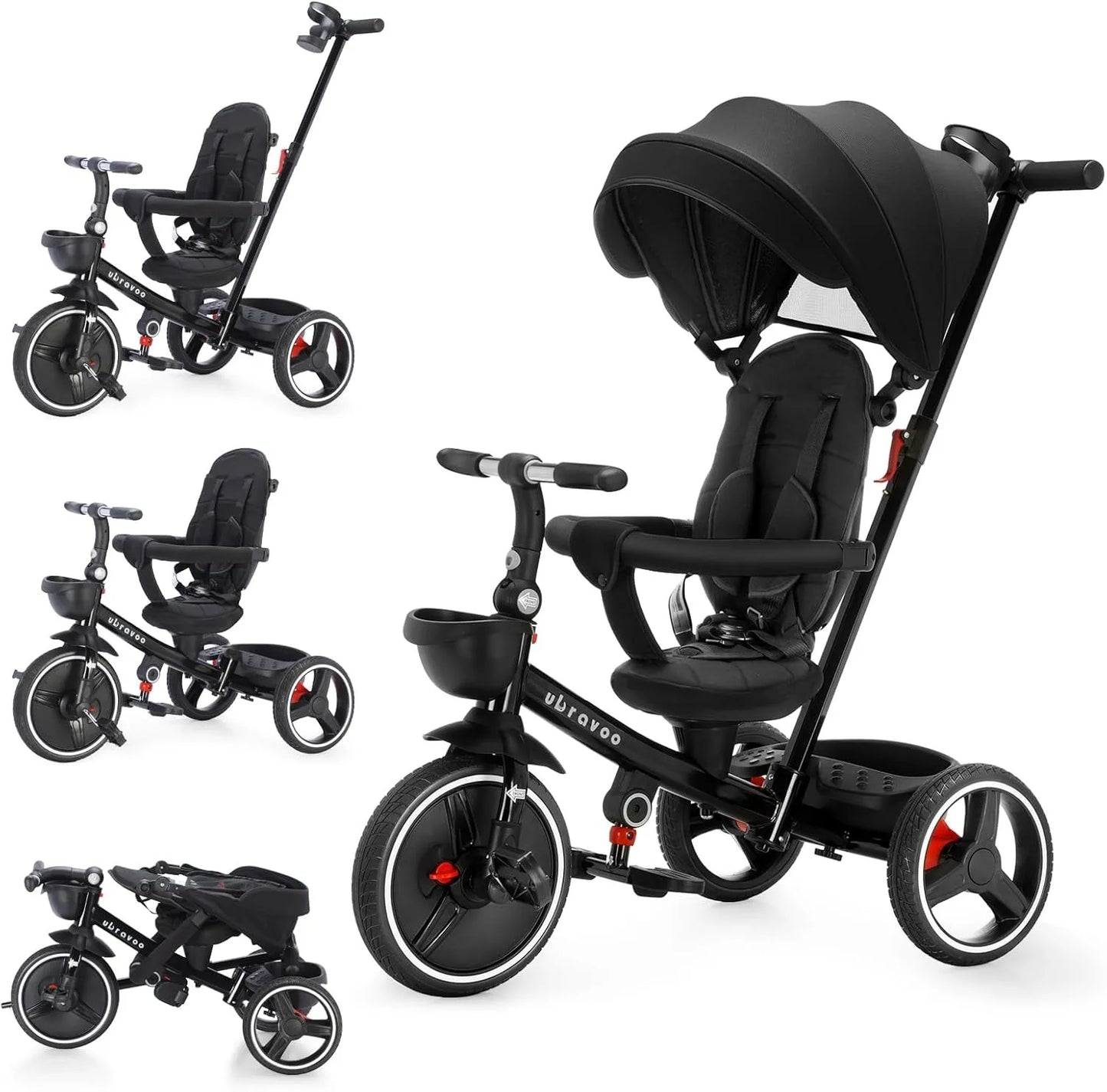 Ubravoo 5 In 1 Baby Stroller Tricycle Ride Bike Canopy