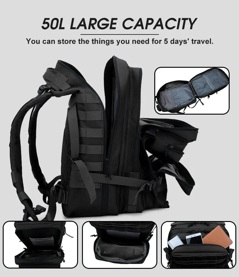 45L/25L /32LTactical Backpack Men's Travel Large Capacity Rucksacks Men Waterproof Outdoor Sports Multi-functional Bags