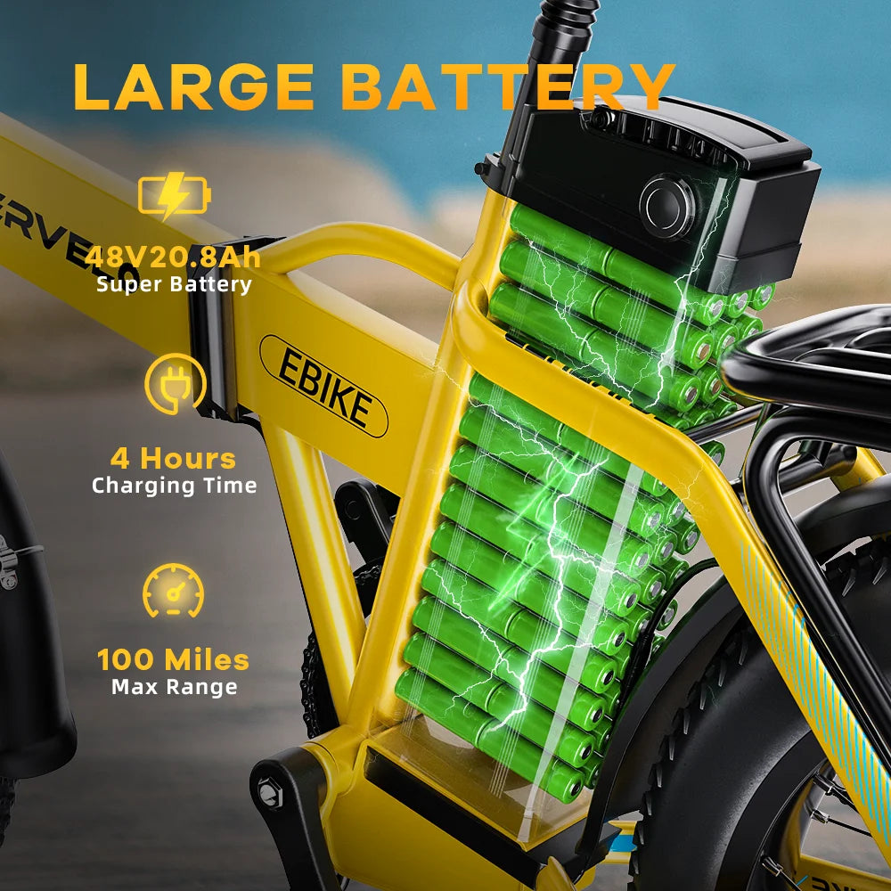 CYBERVELO EK4 Folding Electric Bike 1000W With Removable Battery
