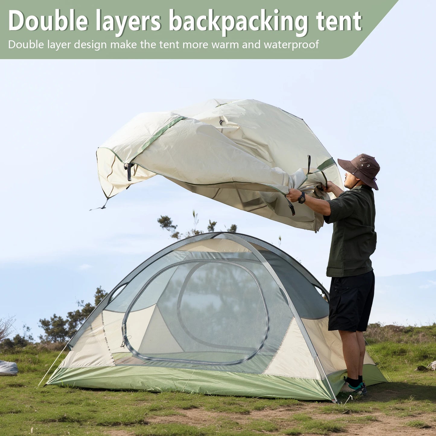 Bisinna Ultralight Camping Tent Two Person Waterproof