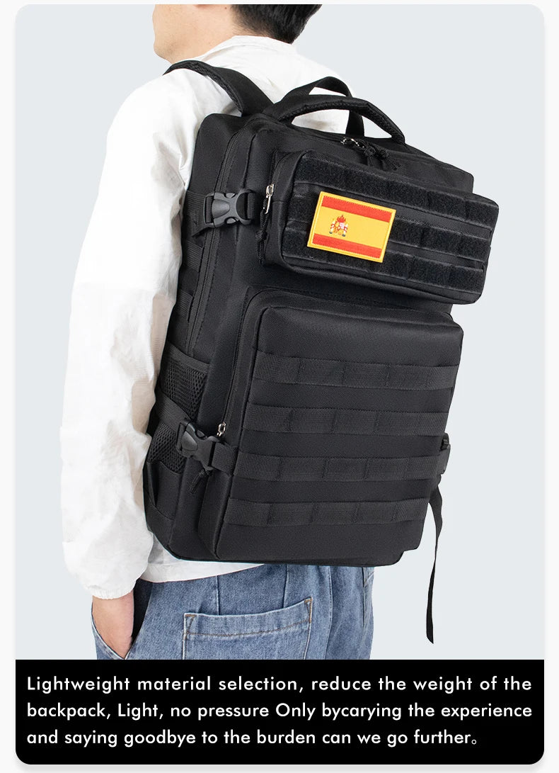 45L/25L /32LTactical Backpack Men's Travel Large Capacity Rucksacks Men Waterproof Outdoor Sports Multi-functional Bags
